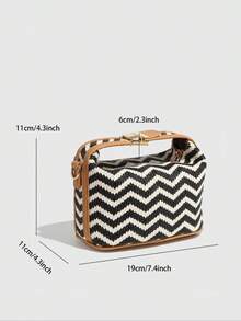 Women's Straw Crossbody Bag, 2025 New Style Fashionable Casual Versatile Shoulder Bag For Women & Girls, Simple All-Match Bag For Daily Life & Work,  Everyday Bags - Pink - View 11