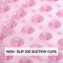 New-  Bath An Shower Safety Mats 40x16 Ih, Non Slip  Suction Cs For Bathroom St An Tub Floor, Extra Large An Hine Washable, Rain Hol Keep Bathtub Clean, Light Pink - Light Pink - View 2