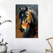 1 Stück, Poster mit Pferde-, Tier-Muster, wasserfeste Leinwand, geeignet für Zuhause, Büro, Schlafzimmer, Wohnzimmer, Arbeitszimmer, Badezimmer, Bar, Wandkunst und Heimdekoration, ein ideales Urlaubsgeschenk