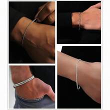 6pcs Minimalist Stainless Steel High Quality Men's Bracelet Set, Cuban Chain 3:1 Chain Unisex Daily Wear, Best Gift, Non-Fading, Non-Allergic