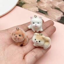 2/5 件植绒树脂动物（狗等）套装，用于制作珠宝 DIY 项链/手链/耳环配件。 - 均碼 - 查看 2