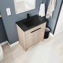 30 Inch Freestanding Bathroom Vanity With Black Ceramic Sink & 2 Soft-Close Cabinet Doors - Multicolor - View 5