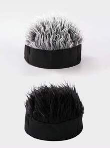 1PC Novelty Hat Men's And Women's Hip Hop Wig Synthetic Hair Elastic Beanie Hat Chemo Cap Gradient Color Wig Cap Role Playing Character Hat For Men And Women Docker Cap Music Festival