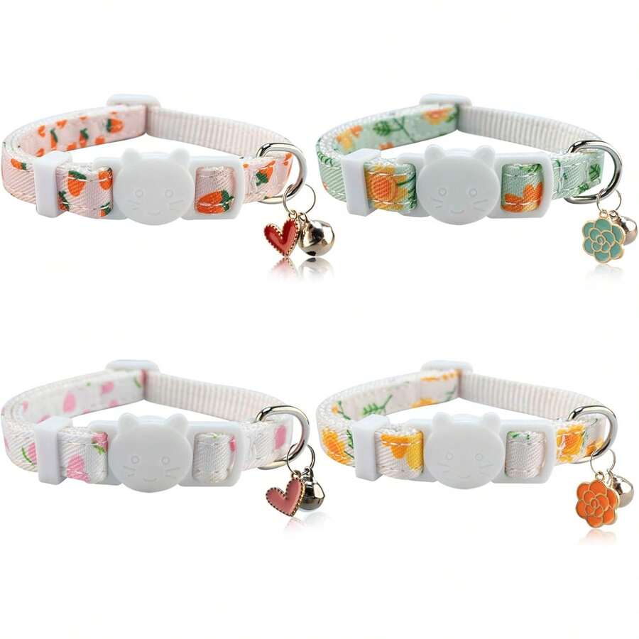 Cat Collars With Bells, Breakaway Kitten Collar, Cute Kitty Collar , Pet Supplies Accessories - Green - View 1