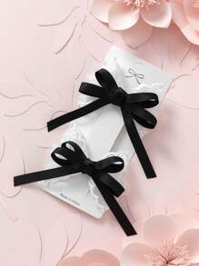 2pcs Delicate Lace Encounter Multicolor Weaving Bow Hair Clips For Children