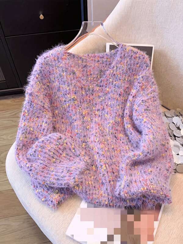 Women Plus Size Casual Blended Knit Sweater, Autumn/Winter