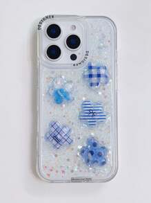 Nuevo estuche de teléfono de moda a cuadros azules apto para 16 Pro Max / 15 Pro Max / 14 Pro Max / 16 Plus / 14 Pro / 13 Pro / 15 Pro / 13 / 14 / 12 / 11