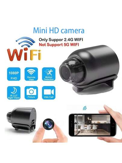 Pc/ Wireless WiFi IP Camera, 1080P HD Home Security Camera Remote App Control, Motion Detection Alert, Sound Monitoring, USB Powered, Compact Easy Installation, Pet Monitoring