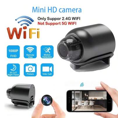 1 件/2 件无线 WiFi IP 摄像头，1080P 高清家庭安全摄像头，带远程应用程序控制、运动检测警报、声音监控、USB 供电、紧凑设计、易于安装，适用于宠物监控