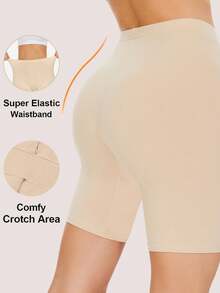 2 PCS Seamless Mid-Waist Casual Pants For Women, Women's Boxer Shorts, Anti-Friction Shorts, Underwear, And Bicycle Shorts - Multicolor - View 2