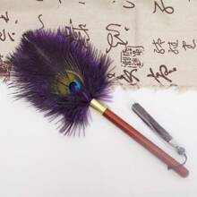 28-47cm künstliche Feder mit Nussholzgriff Staubwedel, mit Quasten Haushalts Staub Wischer Bürste Griff Entfernung und Reinigungsornament, antistatisch Entfernungs Duster Fellendreinigungsutensilien