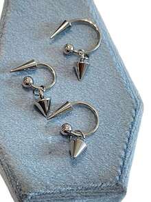 1 件可拆卸不锈钢弯杠螺纹尖刺眉骨穿孔耳环适合女士 Y2K 情绪派对饰品