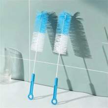 360° Rotary Long Handle Cup Brush | Bottle/Mug/Glass Cleaning Brush | Nylon Bristles | Manual Kitchen Cleaning Tool Set (With Non-Slip Handle)