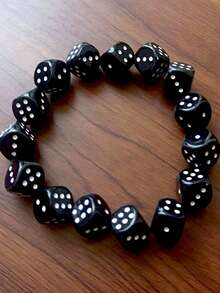 1pc Acrylic Dice Beads Stretch Bracelets Jewelry Accessories For Men Funny Game Lucky - Beaded Bracelet - View 7