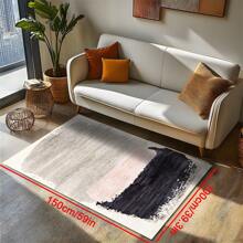 1pc Luxury French Colorblock Abstract Geometric Pattern Carpet, 1100g Fine Yarn Wool + TPR Washable Fabric Bottom, Nordic Minimalist Textured Rectangular Fluffy Soft Machine Washable Area Rug, Suitable For Outdoor, Entryway, Living Room, Bedroom, Laundry Room, Bathroom, Game Room, All Season Large Size Home Mat, Home Decor