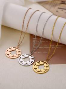 Customized Multi-Name Necklace Heart-Shaped Couple Necklace, Minimalist Style Personalized Necklace With Multiple Names Of Family Members, Stainless Steel DIY Name Necklace Student Teacher Back To School Season Jewelry