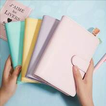 Candy-Colored Planner Binder With Pockets, Lightweight Notebook Cover For School Office Home, No Inserts Included School Supplies,Back To School - White - View 5