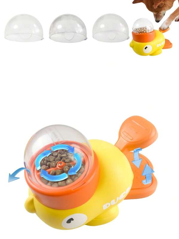 Interaktiver Katzen Futterspender, Leckerchen Spender Spielzeug, kleine Ente förmiger Futterspender, interaktive Futternäpfe für Haustiere, Langsam Fressnapf Welpen Kauknochen Spielzeug, Langsam Fressnapf Katzenspielzeug geeignet für kleine/mittelgroße Hunde und Kätzchen