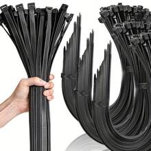 100 Piece Set Of Heavy-Duty Cable Ties, Nylon Zipper Ties, With Waterproof, Anti Slip, And Anti Breakage Functions, Suitable For Home, Office, And Car Wire Sorting - Multicolor - View 6