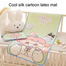 2pcs/Set Baby Summer Cooling Latex Bedding Set, Breathable Latex Mattress Pad + Pillow Case, Toddler Cooling Mat, Cute Cartoon Print Pattern, Children's Bedroom, Holiday/Birthday Gift