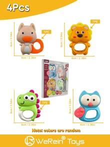 WeRein Juguete de sonajero y dentición para bebé de 1 a 24 meses, sonajero de dentición de silicona suave, sonajero de desarrollo para bebés, adecuado para niños y niñas, regalo para Pascua/Festividades/Cumpleaños/Navidad (color y estilo aleatorios) - Multicolor - Ver 15