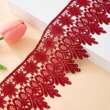 1 Yard Venetian Lace Trim, Available In White, Red, Black, Beige, Brown, Gold, Yellow, Gray, Navy Blue, Blue, Green, Purple, Tan And Dark Brown, Suitable For Sewing Crafts And Clothing Decoration - Multicolor - View 25