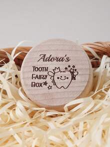 1pc Customized Unique Baby Teeth, Hair And Umbilical Cord Storage Box, Wooden Growth Memorial Gift And Photography Props,Easy Comfort,Birthday Gift - Multicolor - View 10