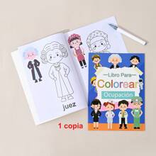 Livro de Colorir Educacional em Espanhol Idades 3+ - Aprenda Animais, Frutas, Legumes com Papel Grosso, Desenho Fácil e Atividade de Rabiscar, De Volta às Aulas, Material Escolar