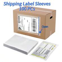 100 Pack Clear Self-Adhesive Packing List Pouches With Top Loading Design Shipping Label Sleeves & Packing Slip Envelopes,Back To School,School Supplies - Multicolor - View 3