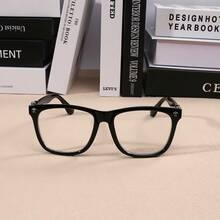 1pc Vintage Square Metal Frame Clear Lens Glasses, Unisex Retro Optical Eyewear - A - View 5