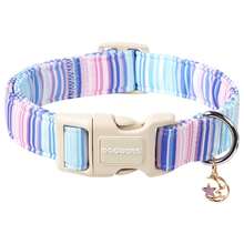 DOGWONG Colorful Checkered Dog Collar - Adjustable Plaid Pet Collar For Small, Medium & Large Dogs | Cute Boy/Girl Design, Durable & Stylish - Blue Checkered - ô vuông màu xanh - Xem 1