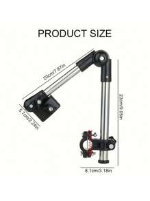1 pieza Soporte ajustable para paraguas de acero inoxidable para bicicletas, sillas de ruedas, bicicletas, accesorios de carros de golf, con soporte para sombrilla giratoria a 180 grados para uso en exteriores, con soporte plegable, de aproximadamente 25 cm/9,84 pulgadas, incluye clip de fijación de paraguas y llave, marco 100% de metal, color negro, montura de paraguas versátil | Diseño de sujeción segura | Construcción de acero inoxidable, para refrescarse en verano, playa, viajes