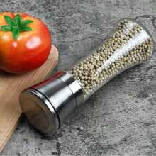 Premium Stainless Steel Salt And Pepper Grinder Set | Adjustable Ceramic Grinders - Small Silver Manual Grinder For Salt, Pepper And Spices [Without Spices] - View 3