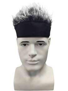 1PC Novelty Hat Men's And Women's Hip Hop Wig Synthetic Hair Elastic Beanie Hat Chemo Cap Gradient Color Wig Cap Role Playing Character Hat For Men And Women Docker Cap Music Festival