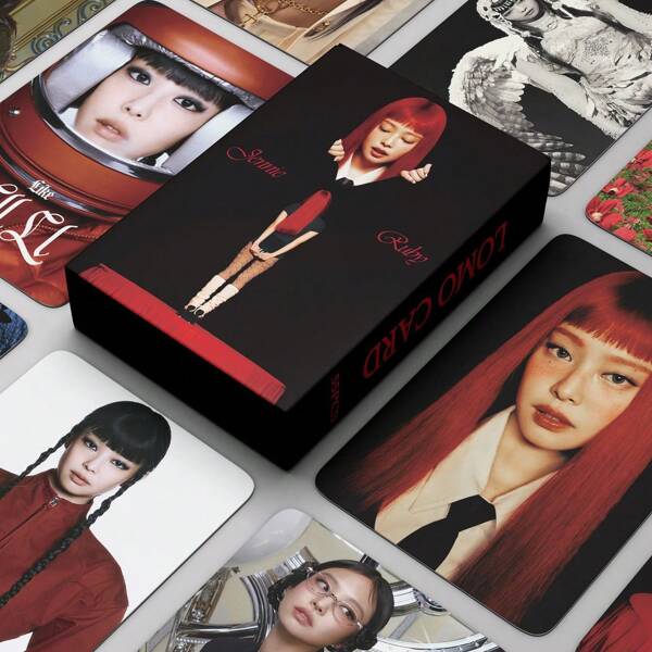 Jennie,BLACk PINK,L55PCS,92PCS,Gift Ideas For ATINY ( FANS),92pcs (60 Cards + 32 Small Stickers),55PCS,Popular Group Support Card, K-POP Collection Card,Holiday Gifts, New Collection Greeting Card, Card Display Collection, Pop Music Peripheral, Box Decoration Card