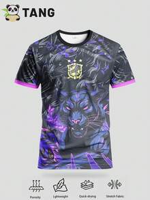 Maillot de football personnalisé édition spéciale Brésil pour hommes - Chemise de sport confortable à col rond pour l'entraînement de football et le port décontracté - Violet - Voir 10