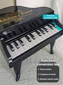 Minipiano de teclado infantil con modo de función multipulsación, incluye múltiples melodías, 24 teclas negras y blancas para tocar, juguete de piano electrónico realista para juego interactivo entre padres e hijos, para niños y niñas