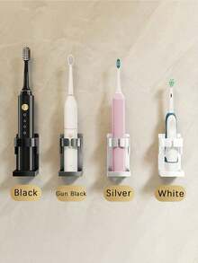 Electric Toothbrush Holder, Wall-Mounted Toothbrush Rack For Home, Bathroom Toothbrush Storage Organizer, Seamless Toothbrush Stand, Suitable For 90% Electric Toothbrushes, Bathroom Accessories, Home Decor, Household Furniture - Multicolor - View 5
