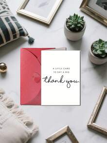 Love Card Thank You Card For Teacher - Beautiful And Elegant Thank You Greeting Card For Any Occasion With Blank Inside/For Men, Women, White Card