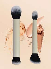 1 Stück doppelseitiger Pinsel, Makeup Pinsel, Multifunktions-Kosmetikpinsel für Foundation, Concealer, Highlighter und Rouge. Urlaubsmake-up Pinsel.