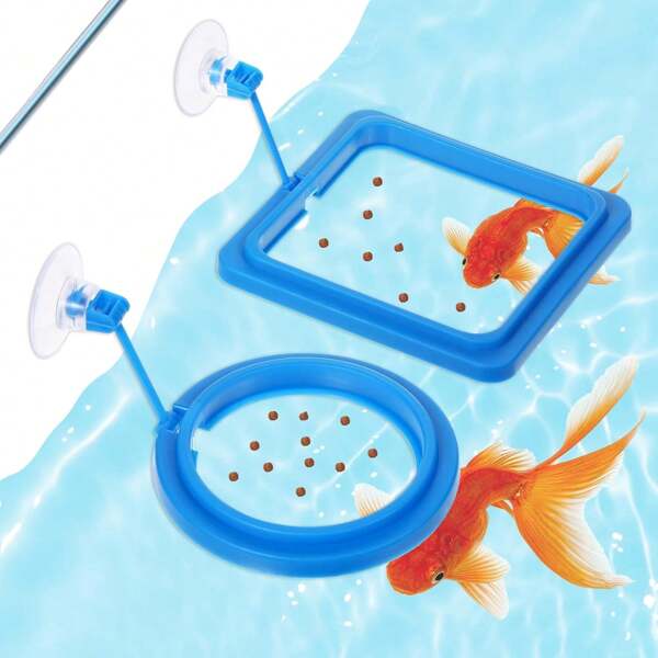 1 Pc Aquarium Feeding Ring, Innovative Fish Food Feeder, Precise Fish Tank Feeding Ring, Tropical Fish Food Feeding Device, Aquarium Supplies, Float Food Feeding Ring With Sucker, Square & Round Shapes