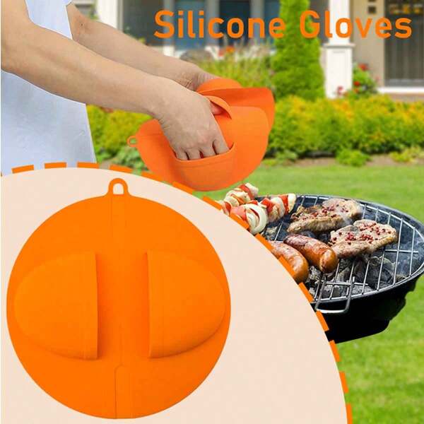 1 pièce Gants en silicone, gants de barbecue de plein air