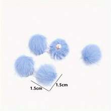20/50 件可爱人造毛皮绒球珠，蓬松吊坠工艺珠，带铆钉细节和大孔，适合 DIY 珠宝制作、耳环、发饰和钥匙扣，可作为节日礼物赠送给家人和朋友 - 彩色 - 查看 11