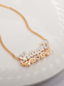 1PC Customized Heart-Shaped Lace Double-Layer Two-Tone Car Flower Name Necklace, Perfect For Father's Day, Mother's Day, Valentine's Day, Birthday, Anniversary, Christmas, Graduation, Or As A High-End Gift For Family, Friends And Classmates.