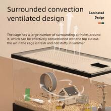 Hamster Cage, Transparent Hamster Luxury Villa, Acrylic Small Pet Cage, Suitable For Hamsters, Gerbils, Chinchillas, Large Space Anti-Chew Accessories - Clear - View 5