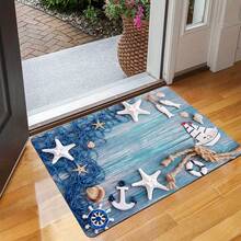 1 buah Keset Lantai Anti Selip Motif Kerang dan Bintang Laut Pantai - Sempurna untuk Pintu Masuk Dalam/Luar Ruangan, Dapur, Kamar Mandi, Keset Pintu Masuk Luar Ruangan, Keset Pintu - MultiWarna - View 3