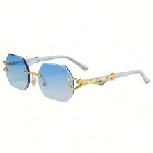 Retro Rimless Edged Fashion Fashion Glasses, Leopard Decor Temple Arms, Suitable For Casual Daily Wear, Street Photography, Holiday Gifts Back To School Fashionable Preppy School Look