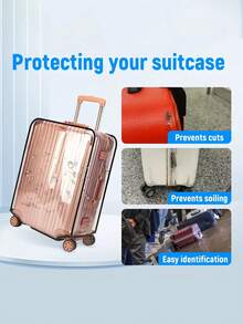 20/24/28英寸中性透明行李箱罩配一次性透明轮子保护罩，防尘轮子收纳，多功能用途 - 轮子罩膜，行李箱罩，行李箱罩保护袋，防水，防污，耐磨，坚固的旅行装备，透明设计，非常适合旅行爱好者的行李保护和存放