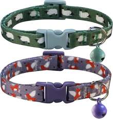 Cat Collars With Bells, Breakaway Kitten Collar, Cute Kitty Collar , Pet Supplies Accessories - Green - View 7