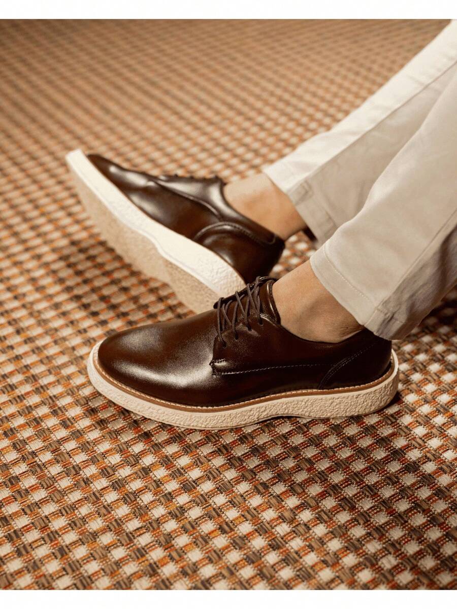 Men's Oxford Formal Shoes Giovanni Casual Comfort Adults Parties Wedding Graduation Church - 白蘭地 - 查看 1